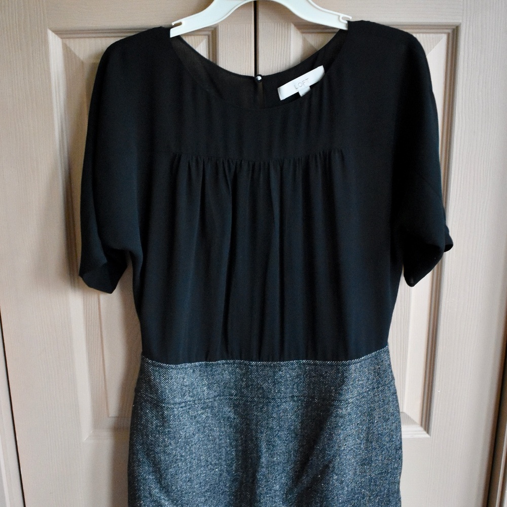 LOFT Black Wool Dress